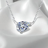 1-2CT Pear Cut Moissanite/Zircon Pendant Necklace S925 Silver East West Solitaire Water Drop Diamond Neck Chain for Women Jewelry