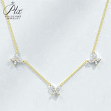Butterfly Necklace with2.4CT D Color Marquise Cut Moissanite S925 Plated White Yellow Rose Gold Chain Engagement Chrisrmas Daily