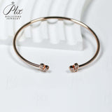 Open Bracelet 925 Sterling Silver with Moissanite Round Cut VVS1 Stones Sparkling Jewelry Gift for Women’s Special Occasions