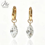 Lab Grown Diamond Earrings New Arrival Design 10K/14K/18K Solid Yellow Gold Marquise Cut 1/2ct DEF VVS Minimalist Stud Earrings for Women Hypoallergenic for Daily Wear Factory Direct Supply