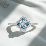 Elegant D VVS1 Color 100% S925 Sterling Silver Moissanite Diamond Ring for Women Engagement Wedding Fine Jewelry Holiday Gifts