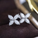 925 Sterling Silver with Hearts and Arrows Cut D Color VVS1  Moissanite Marquise Earrings  GRA Certificate Daily Wear