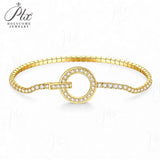 Moissanite Round Cut Multi Style Lock Design Bracelet Premium Radiant Jewelry Versatile Lock Trendy Bracelet Popular Gift Idea