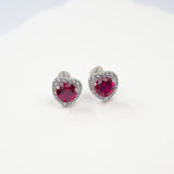 Lab Grown Gemstone Earrings Round/Heart/Heart/Pear Cuts Ruby/Sapphire 925 Silver Hypoallergenic Factory Direct Sales