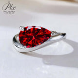 S925 Ring With 3CT Pear Shaped Moissanite D Color/Ruby/Sapphire/Colombian Emerald /Zambian Emerald VVS1 Clarity Customized For Banquet & Festival Gifts