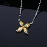 925 Sterling Silver D Color VVS1 Moissanite Four-leaf clover Necklace Daily Wear Gift-Giving