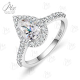 Customised Light Vivid Blue Round Cut 1CT Moissanite 925 Sterling Silver Halo Half-Eternity Ring