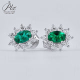 0.8-1.5CT Lab Grown Gemstone Stud Earrings 925 Sterling Silver Material Screw Back Design Suitable for Halloween/Christmas Gifts