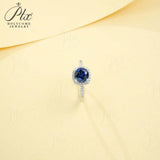 Gemstones Ring Round Shape Lab Grown Sapphire Padparadscha 925 Silver Proposal Wedding Band Hypoallergenic Anniversary Gift