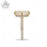 Cushion-Cut Moissanite Ice-Flake Cut Ring 10K/14K/18K Gold Classic Design Sparkling Engagement & Wedding Jewelry Gift