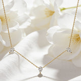 Tri-Pear Necklace with 3CT D Color Pear-shaped Moissanite S925 Plated White Yellow Rose Gold Chain Engagement Chrisrmas Daily