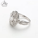 Moissanite Ring Two‑Way Wear Round Pear GRA Certificate D VVS1 925 Sterling Silver Non‑Fade Versatile Daily Anniversary Party Ring for Her