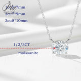 1-3CT Moissanite Necklaces Pendant Women Girls Birthday&Christmas Gift Chain Jewelry 925 Sterling Silver GRA