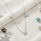 Butterfly Necklace with2.4CT D Color Marquise Cut Moissanite S925 Plated White Yellow Rose Gold Chain Engagement Chrisrmas Daily