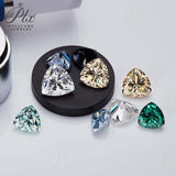 Lab Grown Loose Moissanite Diamond Wholesale Multicolor Trillion Shape VVS1 Clarity for Gemstone Making GRA Certificate Beads