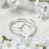 Pear Cut Moissanite Engagement Ring in 10K/14K/18K Gold Classic Solitaire Promise Ring Perfect Wedding Anniversary Gift