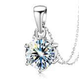 Moissanite Pendant Classical 6 Prongs 12 Color 925 Sterling Sliver Fine Jewelry Necklace Lady Birth Stones Wedding Gift Jewel