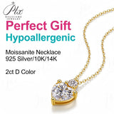 Moissanite Necklace 925 Sterling Silver Heart Pendant D Color VVS1 Anti-Allergy Elegant Gift for Mothers Day Women