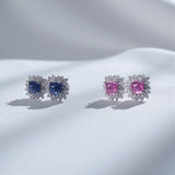 Moissanite Multi-diamond Colored Gemstone Earrings Emerald or Sugar Tower Design Ruby Sapphire Colombia Padparadscha Favorite