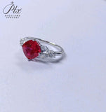 Customize Ring Cushion Cut Lab Grown Ruby Sapphire Columbia 925 Silver No Fade Hypoallergenic Anniversary Gifts Party Banquet