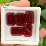 Jewelry Raw Material Wholesale - Multi-Size Emerald-Cut Lab-Grown Ruby