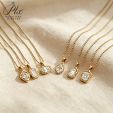 IGI Certificate Lab Grown Diamond Necklace18K Gold Pear Emerald Radiant Shape 1/2ct D Color Pendant Hypoallergenic Direct from Factory Daily & Office Wear Perfect Gift