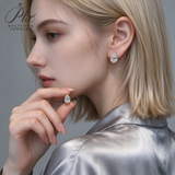 Lab Grown Diamond Earrings New Arrival Design 10K/14K/18K Solid Yellow Gold Pear Cut 2/4ct DEF VS Minimalist Stud Earrings for Women Hypoallergenic for Daily Wear Factory Direct Supply