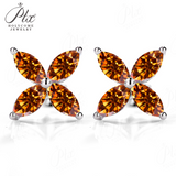 925 Sterling Silver with Hearts and Arrows Cut D Color VVS1  Moissanite Marquise Earrings  GRA Certificate Daily Wear