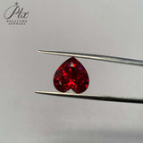 Loose Multi-Size Heart-Shaped Lab-Grown Rubies Exquisite Jewelry Raw Materials Certificate Available