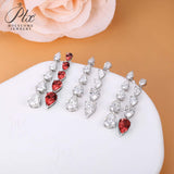 Pear-shaped Earrings Set with D/VVS Grade Moissanite & Colored Gemstones  This Jewelry Is An Ideal Choice for Party Gifts