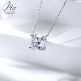 Necklace Moissanite 4-Prongs Pendant Multicolor Round 6.5mm Multicolor Gemstone Jewelry Women Birthday Engagement Gift Charms