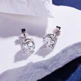 Classical Style 4 Claws Setting Round Brilliant Cut Moissanite Ear Studs D Color Moissanite Ear Jewelry