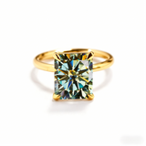 Ruby/Sapphire/ZambiaMoissanite Plated 11-Color Radiant-Cut Ring Classic Ladies' Jewelry Holiday Gift Anti-Allergic