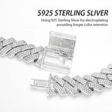 1.2MM Iced Prong Link Cuban Chain Bracelets for Men Women Full Rhinestones Chunky Miami Cuban Bracelet Punk Hip Hop Jewelry Gift