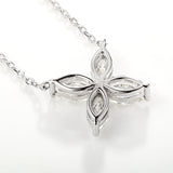 Clover & Marquise-Cut D-Color Moissanite Earring & Necklace Set 925 Silver Plated with Gold Hypoallergenic - Ideal for Women's Daily Wear & Holiday Gifts
