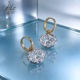 Lab Grown Diamond Earrings Luxury Oval Cut 2/4ct DEF VS 10K/14K/18K Solid Yellow Gold for Women Hypoallergenic Office Ready