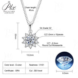 Moissanite Necklace Sunflower Pendant Multicolor Round Cut 1ct Women Wedding Party Engagement Special Gifts Charms Fine Jewelry
