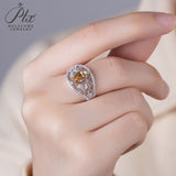 Vintage Pear Cut Champagne Moissanite Ring Women Only Gifts For Festivals And Anniversaries