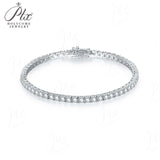 Round Tennis Bracelet Adorned with Exquisite Moissanite Multiple Size Options 925 Silver Material, Fashionable Holiday Gift