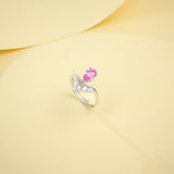 Crown Ring 5X8mm Pear Lab Grown Ruby Sapphire Zambian Padparadscha 925 Silver Ring for Women Man Engagement Christmas Party Gift