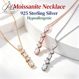 Moissanite Necklace 2.1CT D Color 925 Sterling Silver Round/Marquise/Emerald/Oval Cut Anti-Allergy Daily Wear Ideal Gift for Her