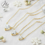 Love Heart Necklace with1/2/3CT D Color Moissanite S925 Plated White Yellow Rose Gold Chain for Woman Engagement Chrisrmas Charm