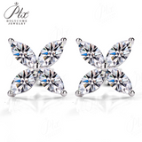 925 Sterling Silver with Hearts and Arrows Cut D Color VVS1  Moissanite Marquise Earrings  GRA Certificate Daily Wear