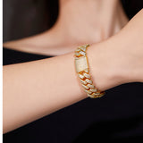 Single Row Double Row Triple Row Moissanite Cuban Link Bracelet 925 Silver Round Cut D Color Suitable for Women Man  Engagement