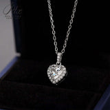 Heart Cut 1/2CT 925 Sterling Silver Halo Moissanite Pendant Necklace Women Only Gifts For Festivals And Anniversaries