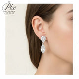 Moissanite Earrings with 4CT Multicolor Pear Marquise Cut Moissanite 925 Silver Ear Stud for Woman Fashion Daily Christmas Jewely