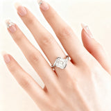 Asscher Cut Moissanite Ring 1-3ct White Gold Yellow Gold Art Deco Style Engagement Ring Wedding Gift for Women