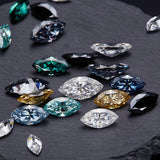 Loose Moissanite Stone Marquise Cut 0.3-10 CT  Few Colors  D Green Blue Black Champagne Color  Excellent Cut Grade Test Positive