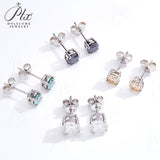 Classical Style 4 Claws Setting Round Brilliant Cut Moissanite Ear Studs D Color Moissanite Ear Jewelry