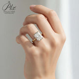 Radiant Cut Ring with 5CT D Color Moissanite Diamond 10k 14k 18K Gold Plated 925 Silver for Women Man Engagement Wedding Jewely